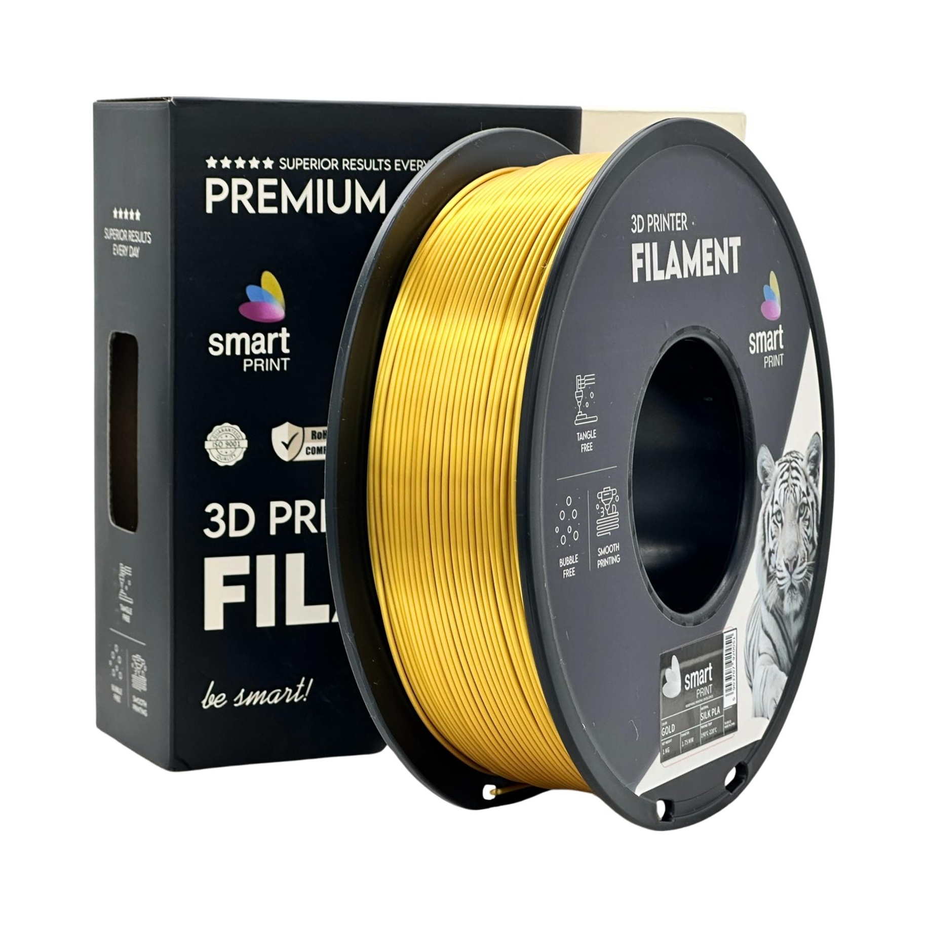 Filament Jedwabny Pla złoty Gold Smart Print 1,75mm 1000g