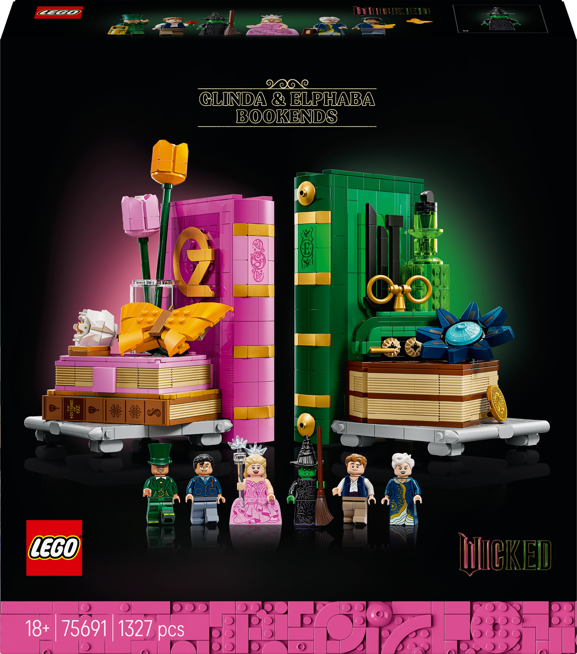 Lego Wicked 75691 Podpěrky na knihy s Glindou a Elphabou