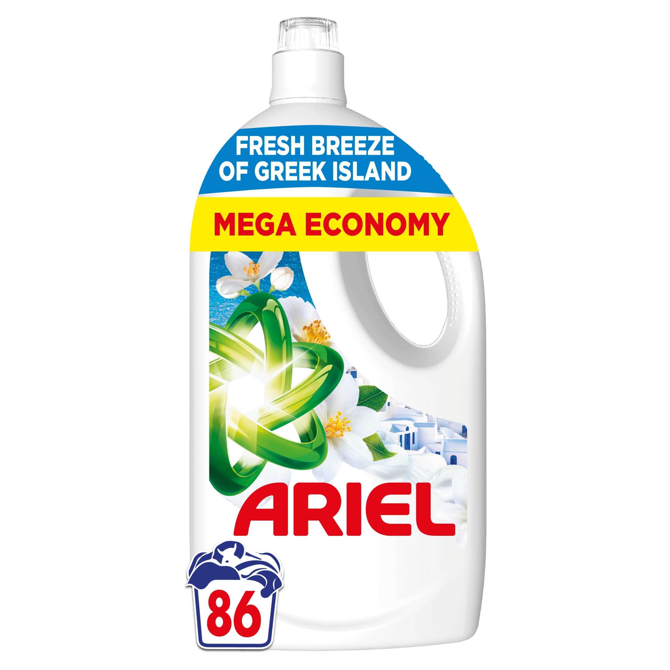 Levně Ariel Fresh Breeze of Greek Island prací gel 3.87l, 86 praní