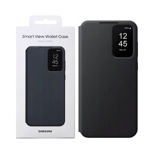 Etui z klapką Samsung Galaxy A35 5G czarne tworzywo sztuczne