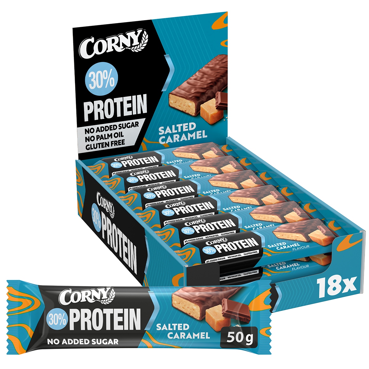 Levně Corny Protein 30%, slaný karamel 50g