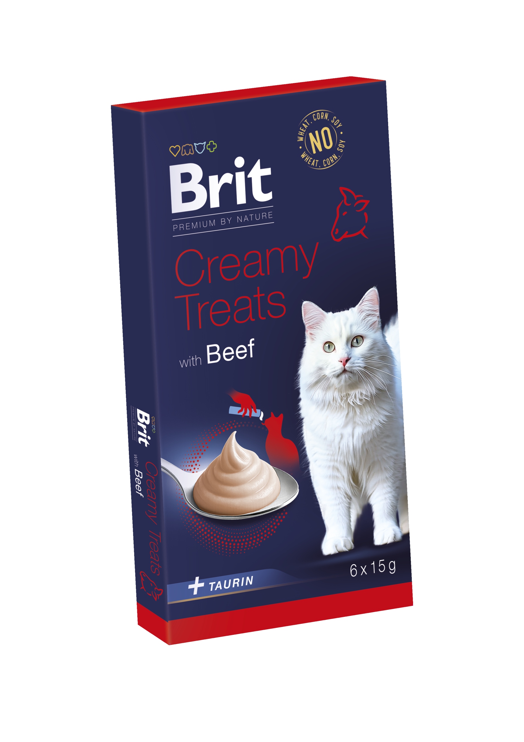 Levně Brit Premium by Nature Cat Creamy Treats with Beef 11x (6x15 g)