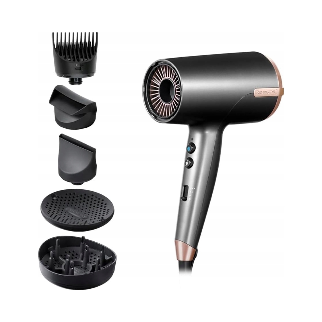 Sušič vlasov Remington One D6078 s ionizáciou, 5 nástavcov