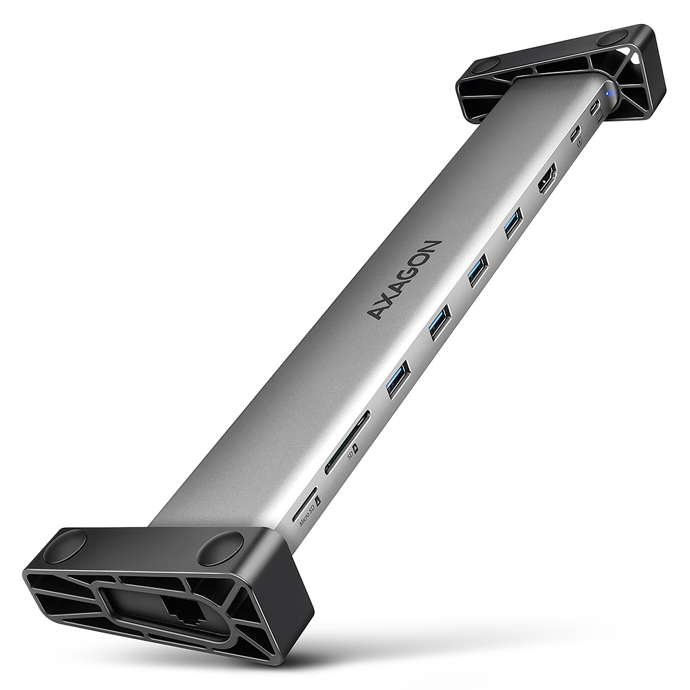 Axagon multifunkčný Hub 9v1, 4x Usb-a, Usb-c, Hdmi 4K 60Hz, RJ45, microSD