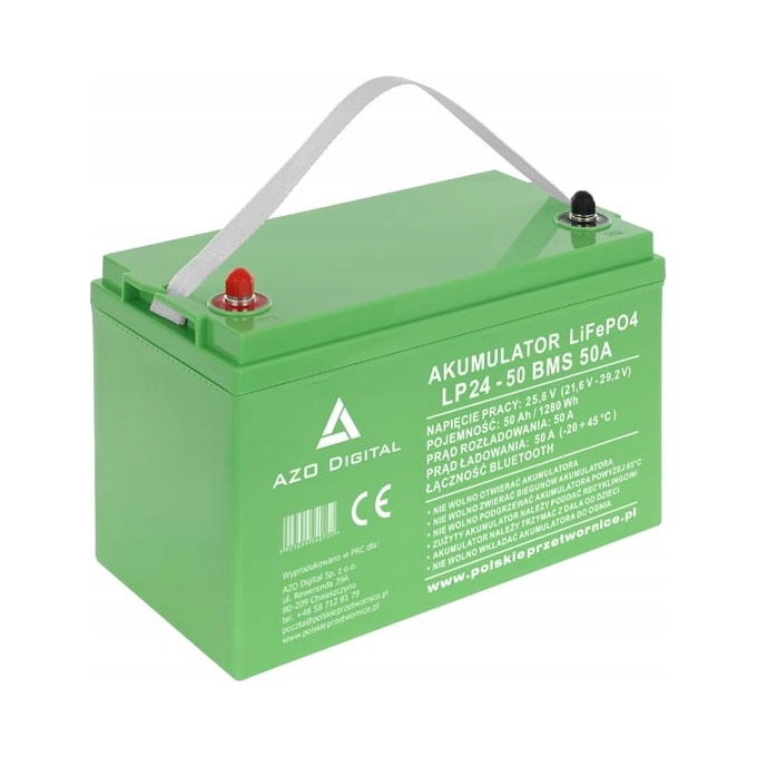 Akumulator Azo Digital LiFePO4 LP24-50 25.6V 50Ah Bluetooth (AZO00D1377)
