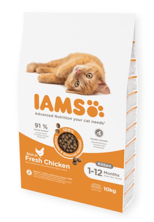 Levně Iams for Vitality krmivo pro koťata s čerstvým kuřetem 10 kg