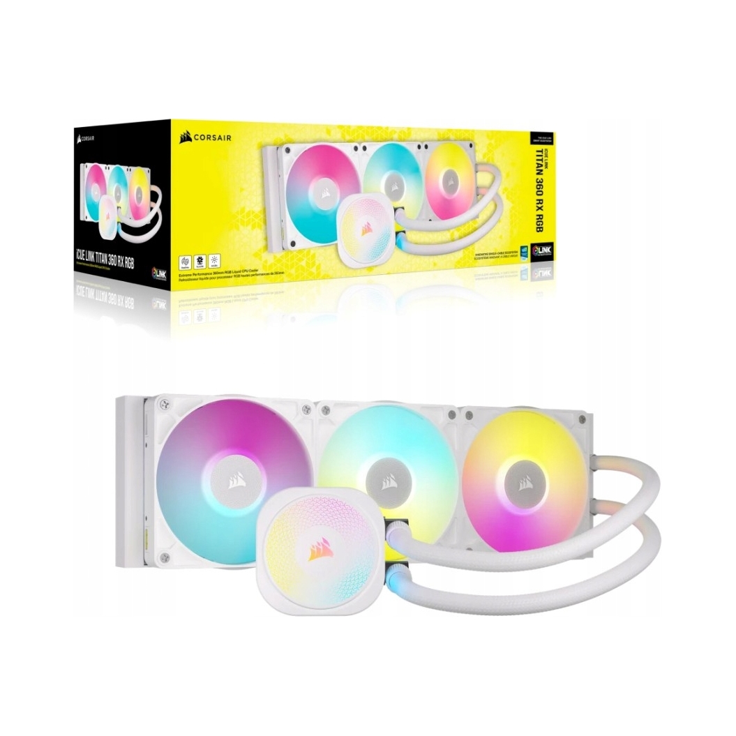 CORSAIR iCUE LINK TITAN 360 RX RGB White AIO, 360mm, Liquid CPU Cooler — 2