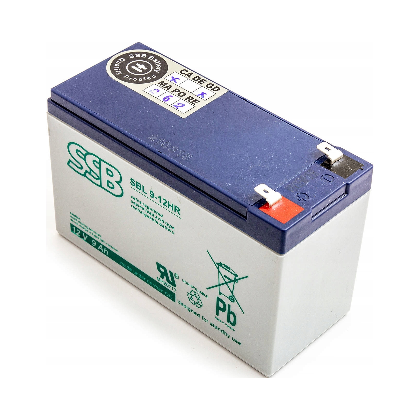 Akumulator Ssb SBL9-12HR 12V 9Ah Agm faston 6,3mm