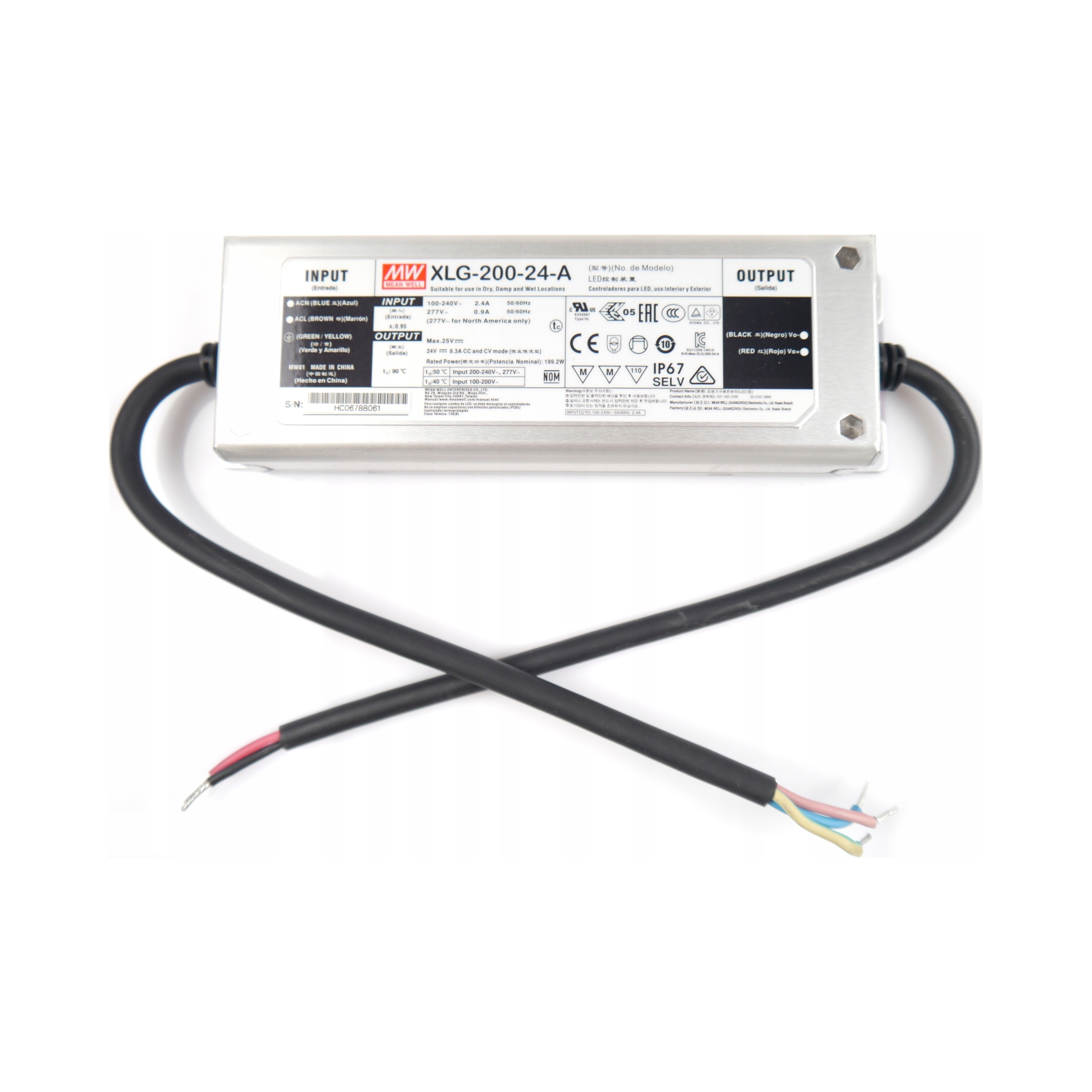 Napájecí zdroj Mean Well XLG-200-24-A 199,2 W pro Led osvětlení 24 V 8,3 A, IP67