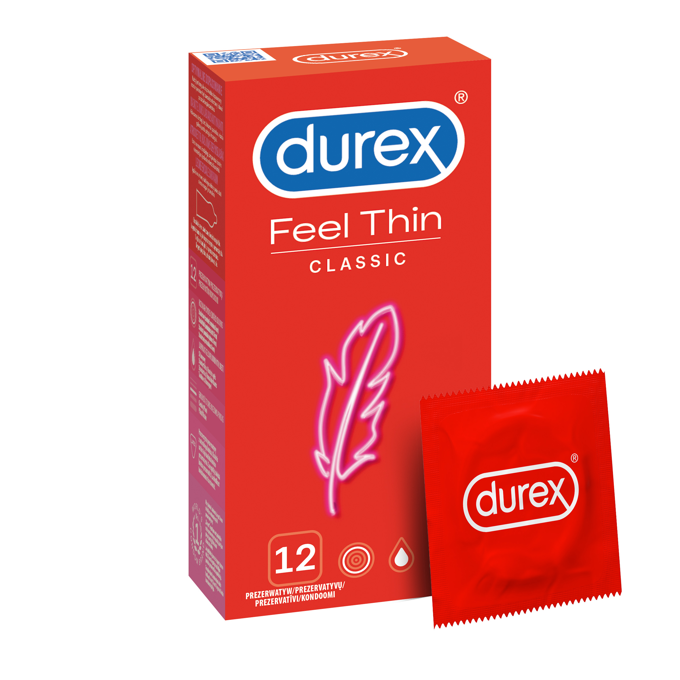 

Durex Feel Thin Classic cienkie prezerwatywy 12szt
