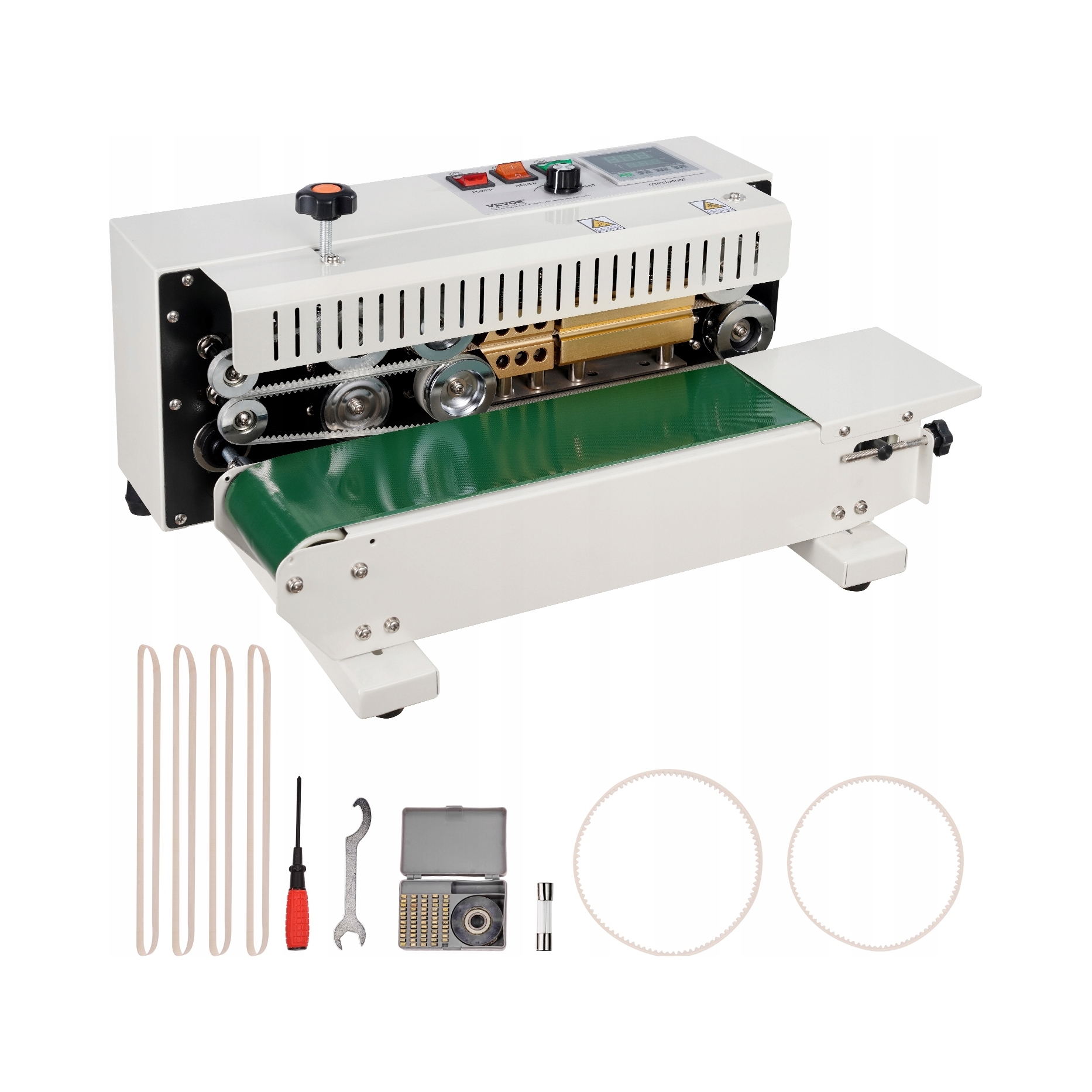Zgrzewarka Taśmowa Maszyna Do Uszczelniania Taśm Workowych 600W 0-16m/min