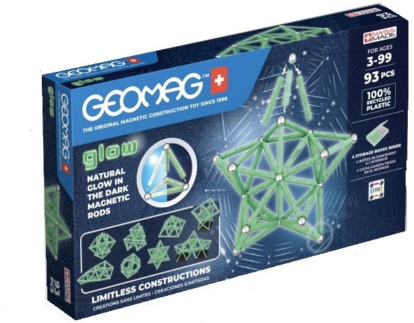 Klocki magnetyczne Geomag Glow 93 elementy