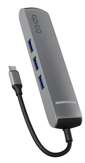 Epico 6v1 Slim Hub 8K s Usb-c konektorom šedá 9915112100070