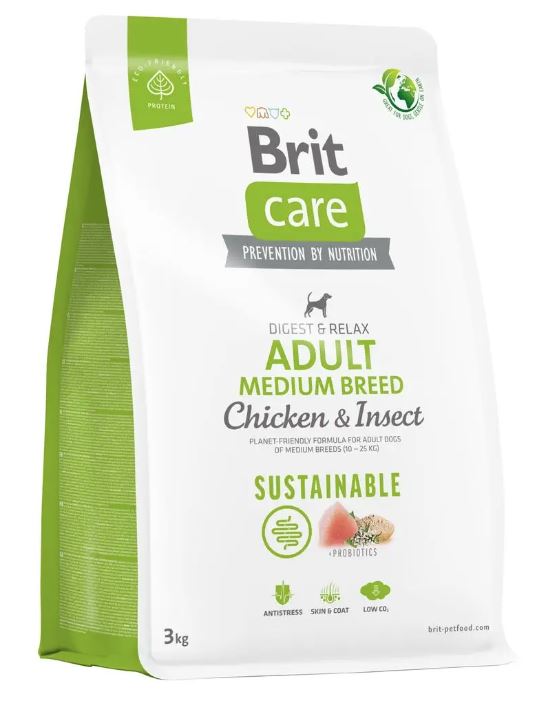 Levně Brit Care Insect Adult krmivo pro psy středních plemen Obsahuje Probiotika 3 kg