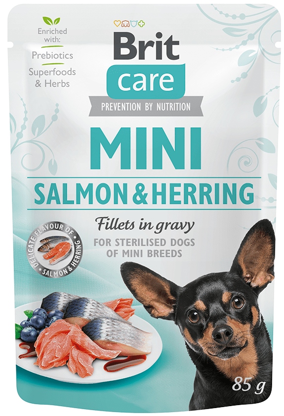 Levně Brit Care Mini Salmon&amp;Herring sterilised fillets in gravy 24x85 g