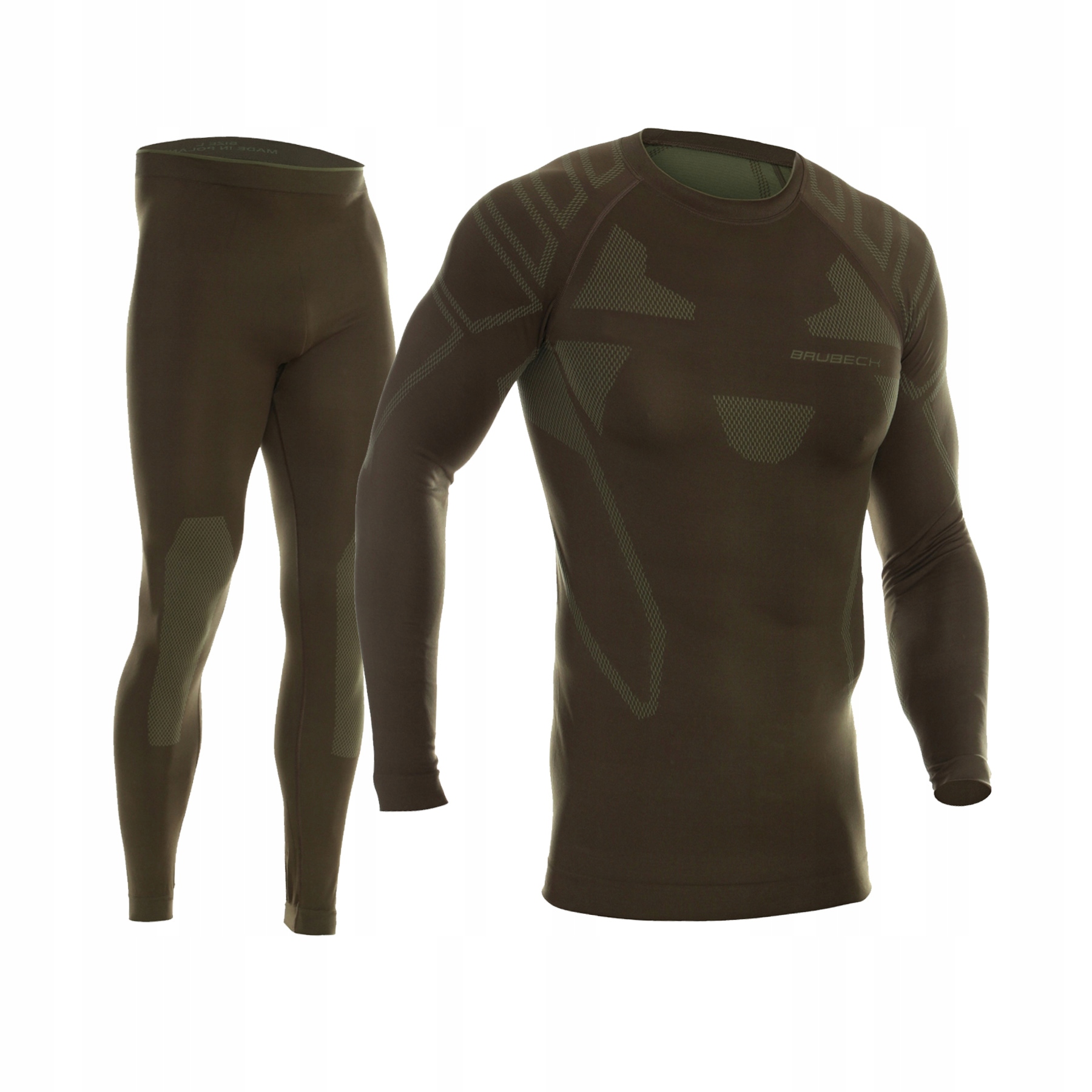 Brubeck Ranger Komplet bielizny bielizna termoaktywnej Khaki wojsko r.XXL