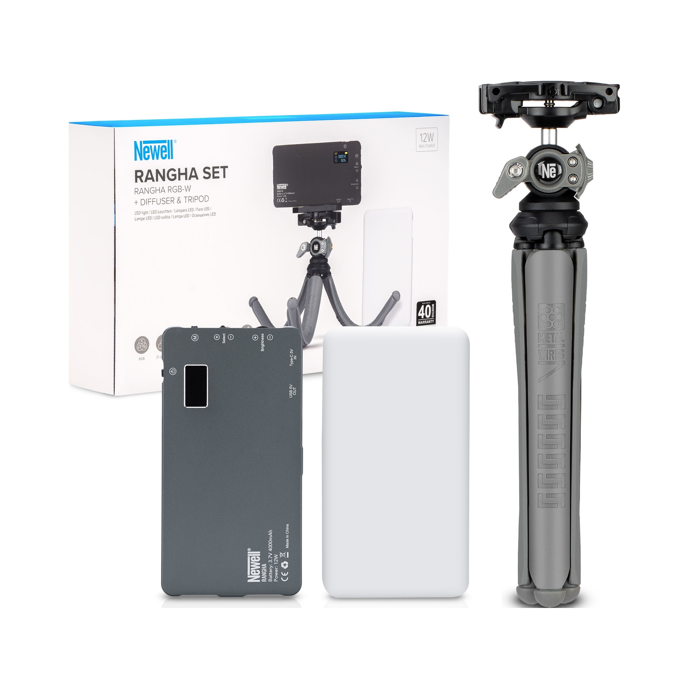 Sada Newell Rangha Set – Rgb-w Led lampa Rangha s difuzorem a stativem