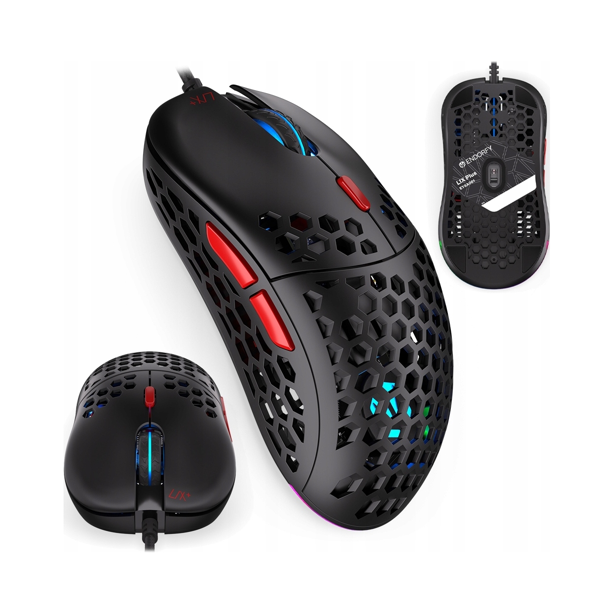 Mysz przewodowa Endorfy LIX Plus 19000 dpi czarna gamingowa