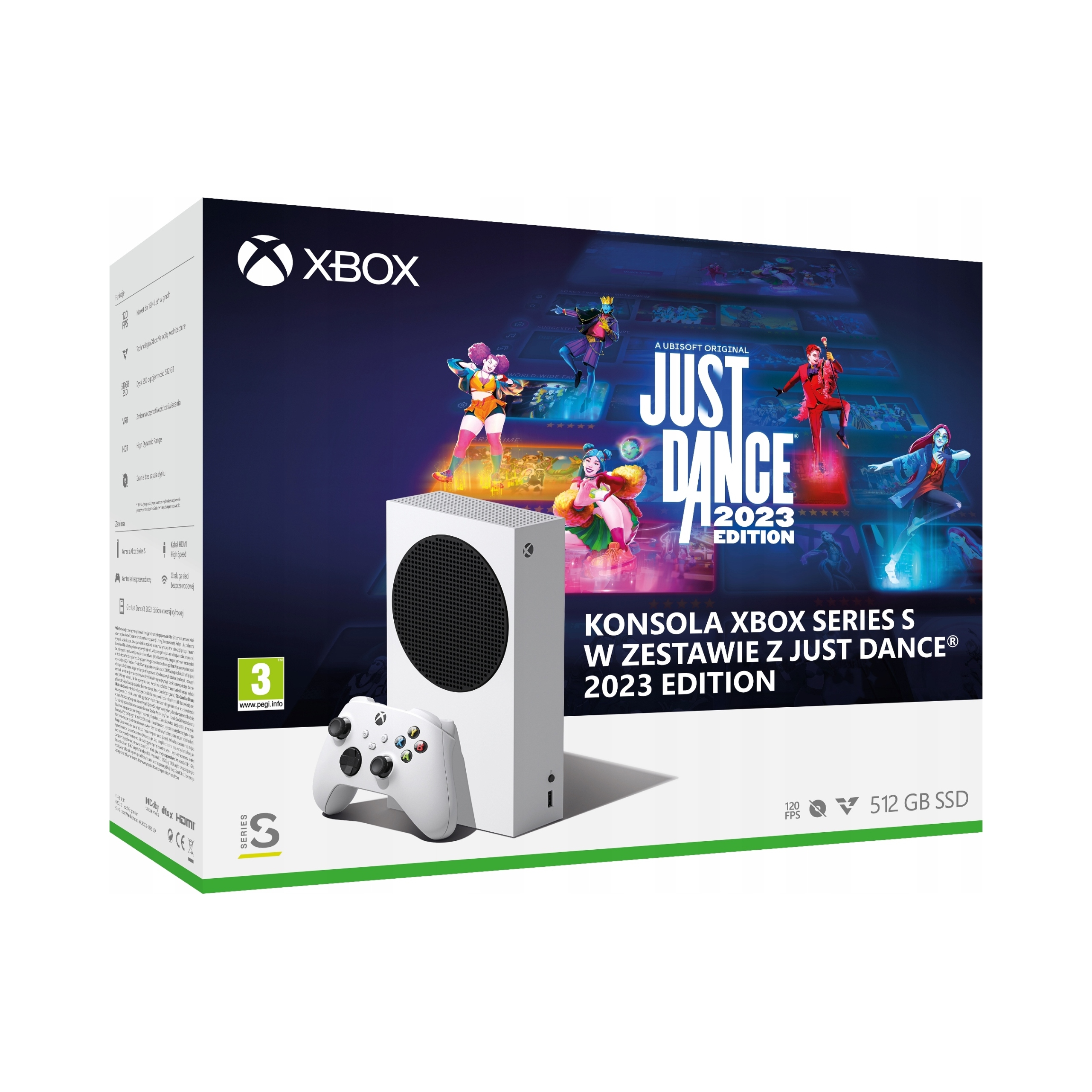 Konsola Microsoft Xbox Series S biała edycja Just Dance 23