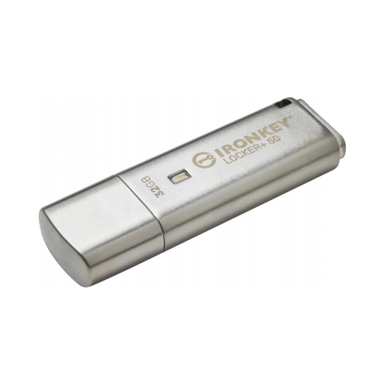 Usb flash disk Kingston IronKey Locker+ 50 32 Gb Usb 3.2 strieborný