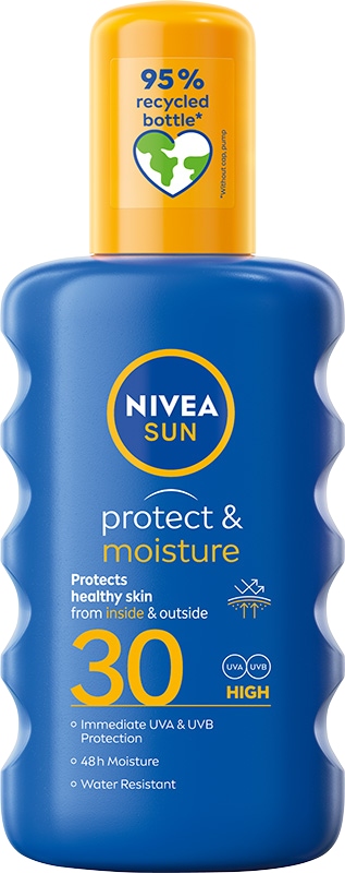Nivea Sun Protect & Moisture nawilżający spray do opalania SPF30 Data 10.26