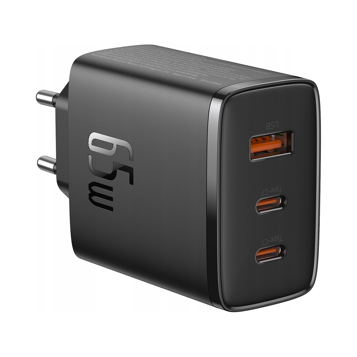 Ładowarka sieciowa Baseus Cube Pro 65W 2x Usb-c Usb-a czarna