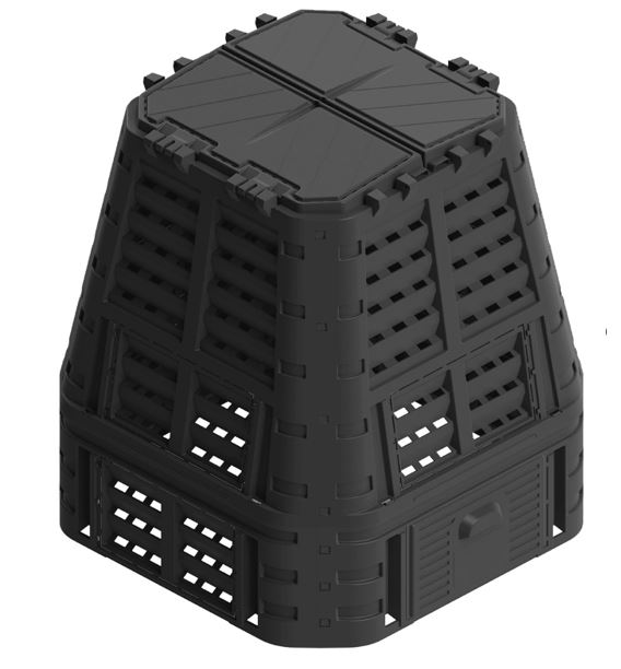 Kompostér 1 komorový Rojaplast 740 l čierny
