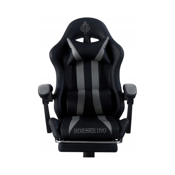 Fotel gamingowy Horseking ms45 szary skóra sztuczna szary