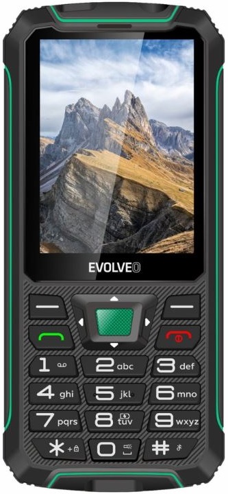 Evolveo StrongPhone W4, vodotěsný odolný Dual Sim telefon, černo-zelený