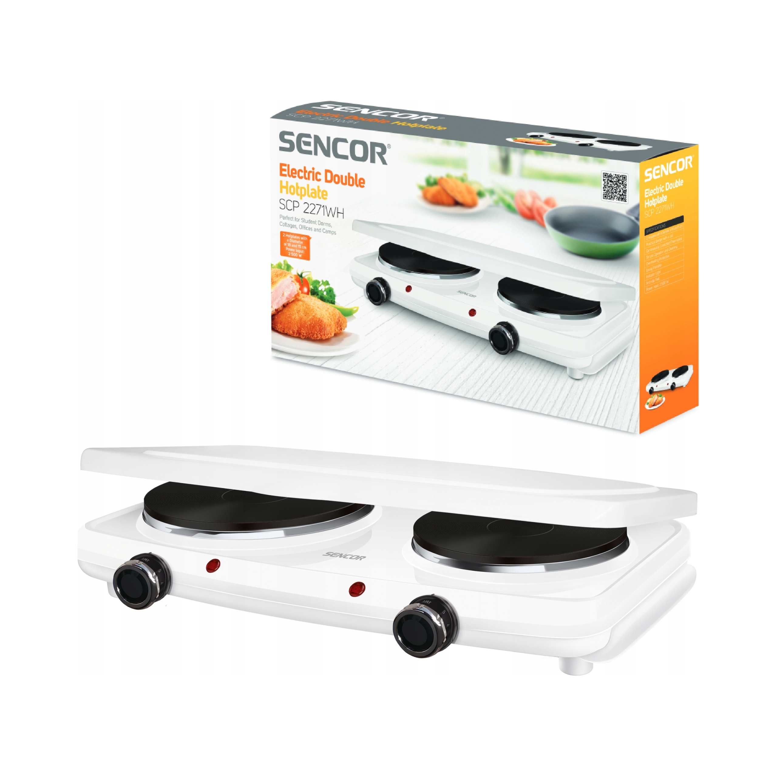 2X Kuchenka nastawna Sencor Scp 2271WH-EUE4