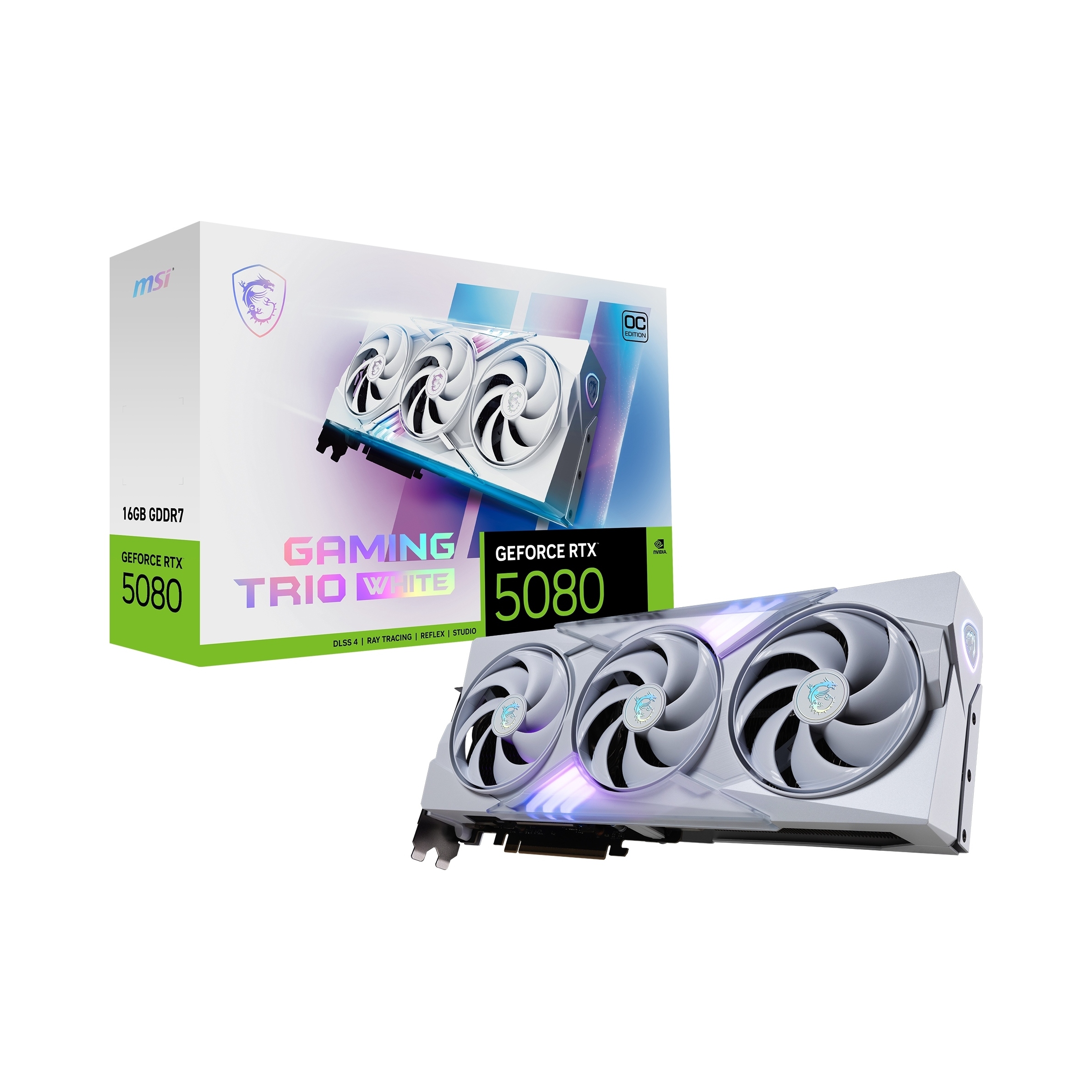Grafická karta Msi Geforce Rtx 5080 Gaming Trio Oc White 16GB GDDR7 DLSS4
