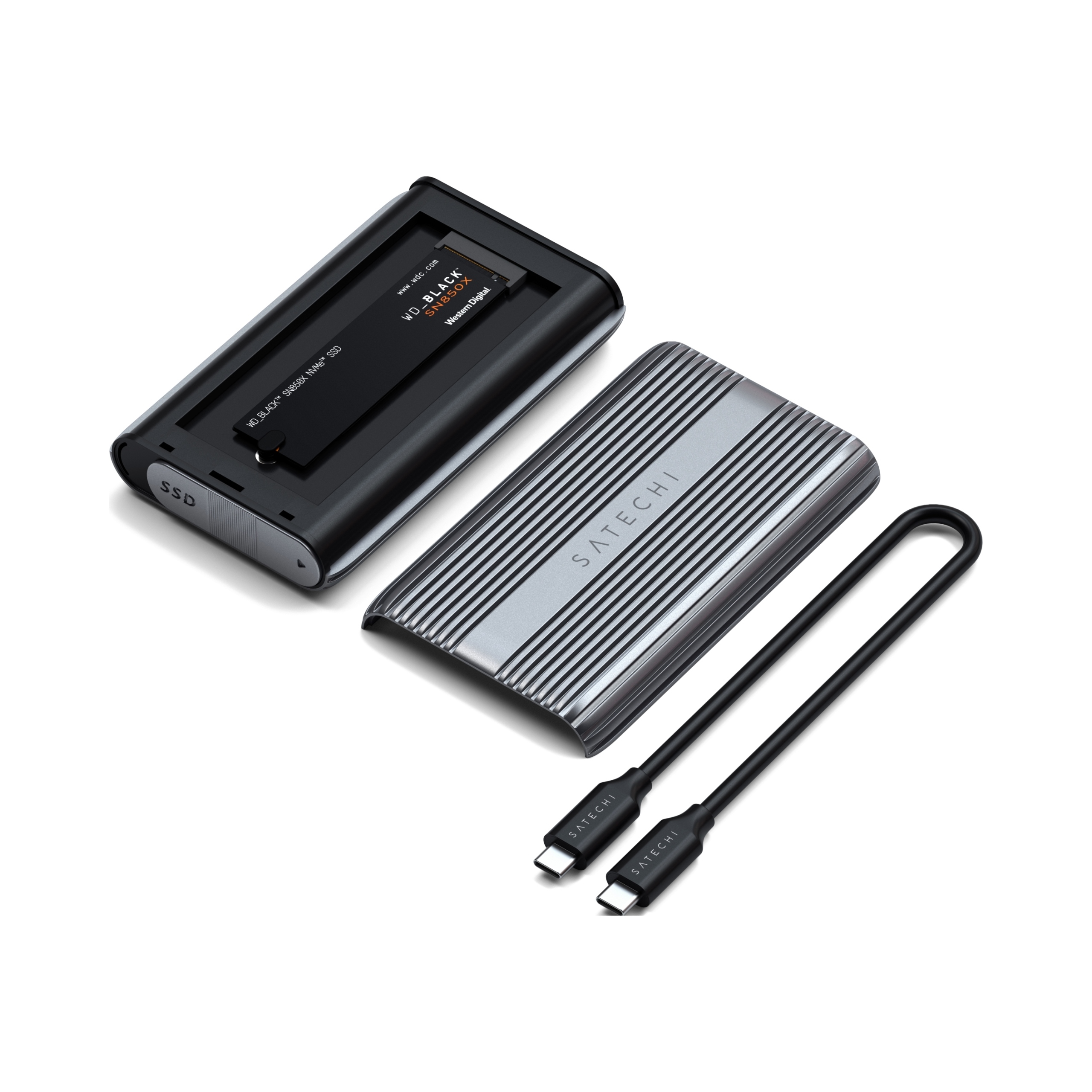Puzdro Satechi USB4 NVMe Ssd Pro 2280 mm 16 Tb max. 8 GB/s šedé