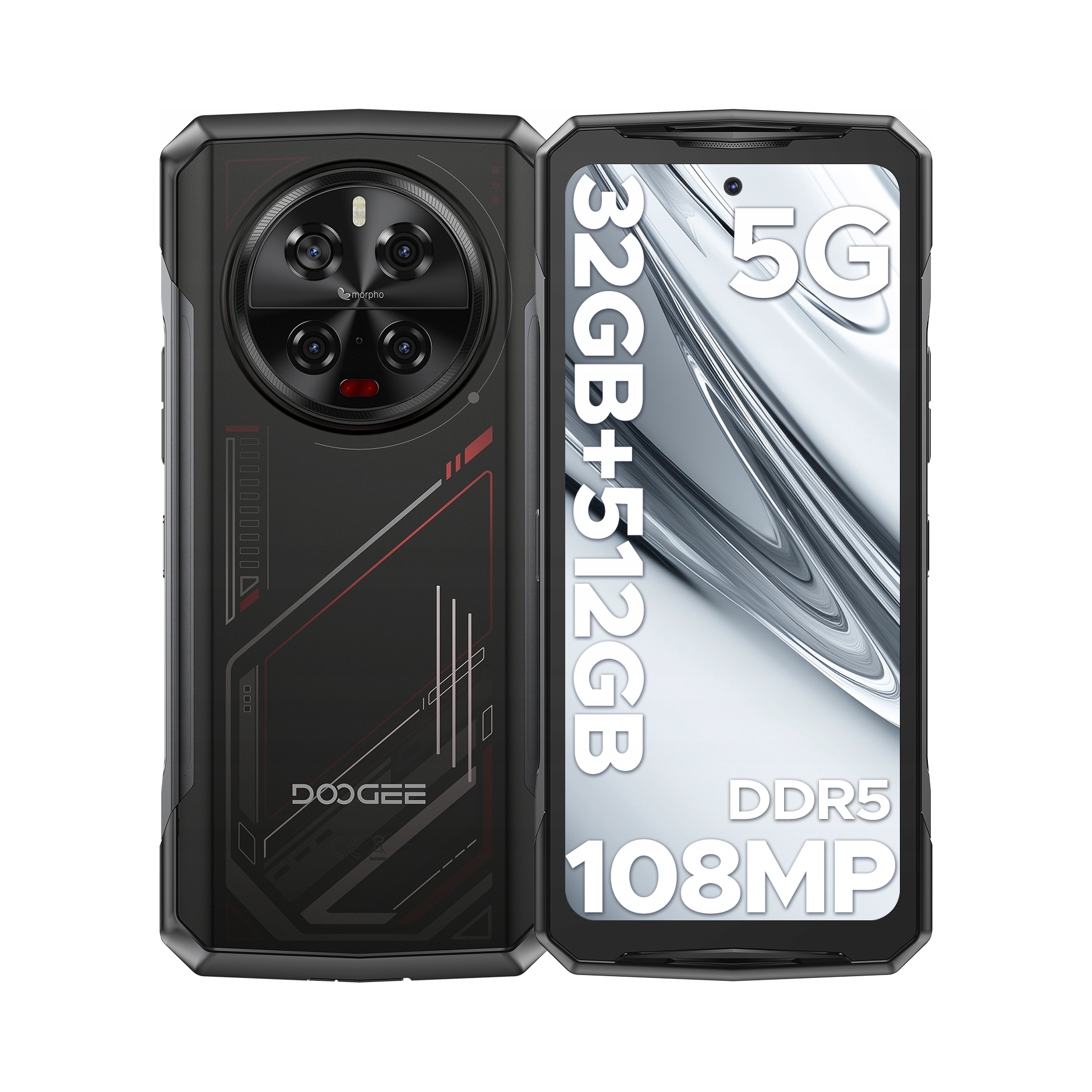 Doogee V40 5G Piros