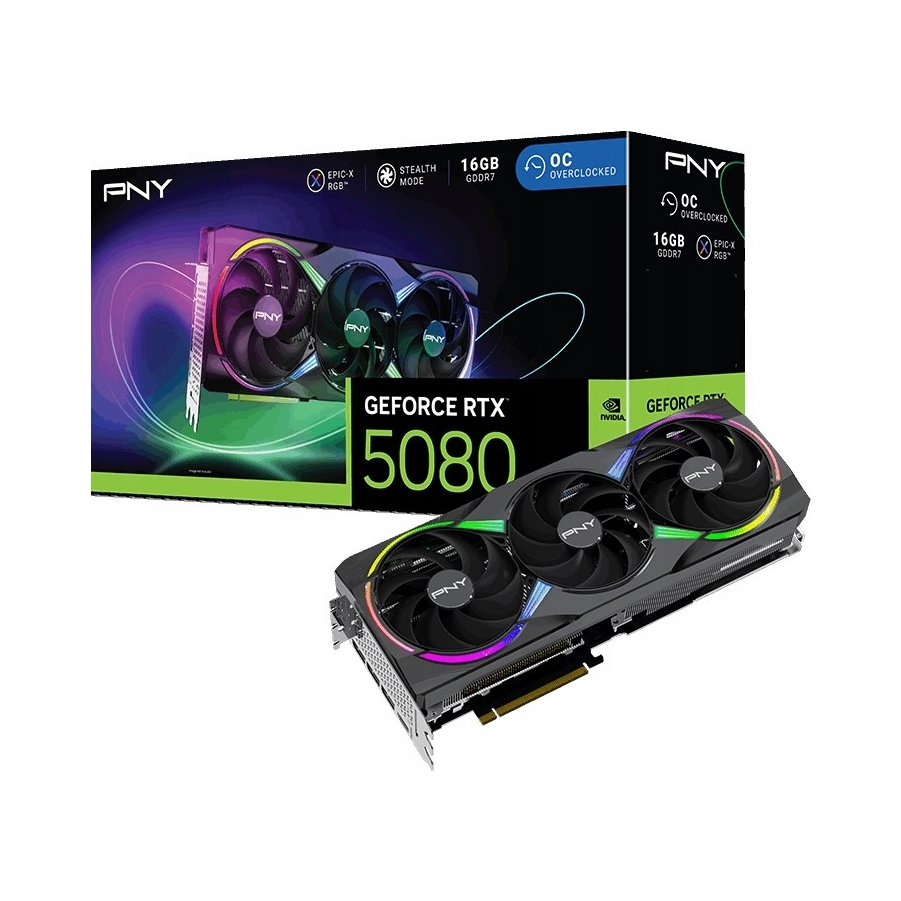 Grafická karta Pny Geforce Rtx 5080 16GB Oc 3-VENTILÁTOR Epic-x Rgb