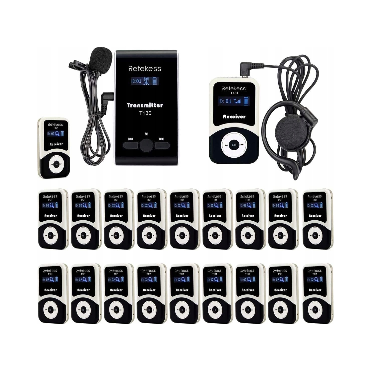 Retekess T130-T131 System Tour Guide, System audio dla turystyki, 60M