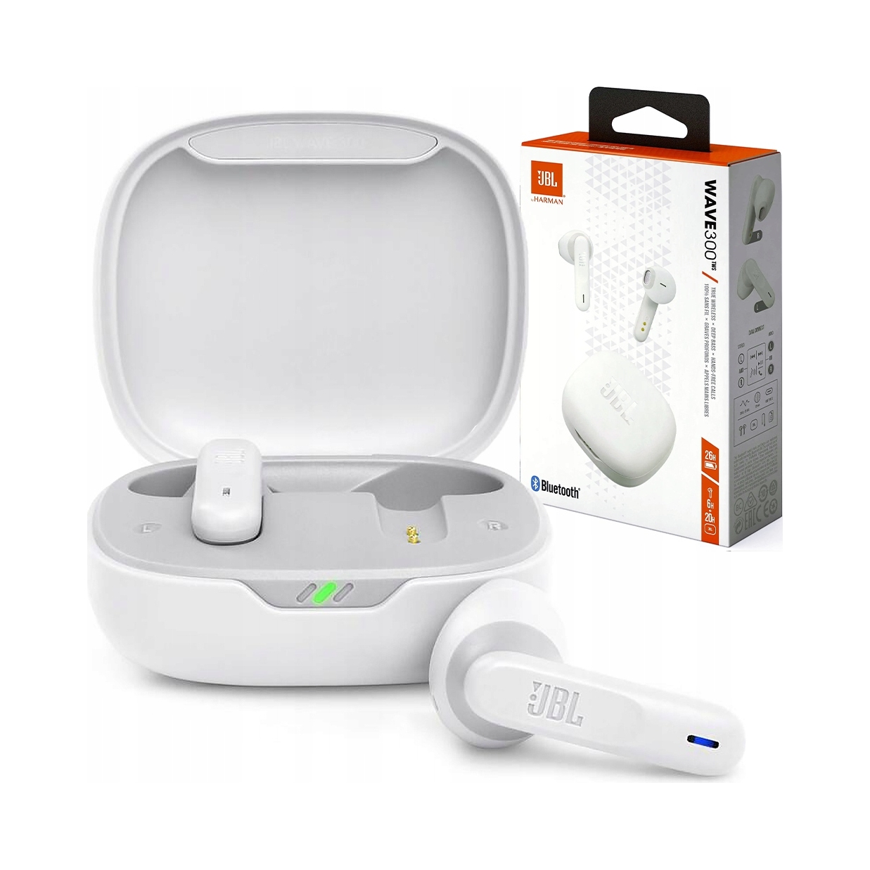 Słuchawki bezprzewodowe dokanałowe Jbl Wave 300TWS Biały