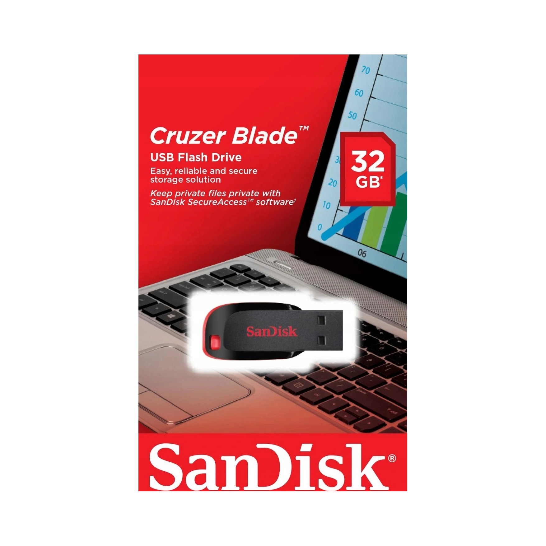 Dysk flash Usb Sandisk Cruzer Blade 32 Gb Usb 2.0 czarny