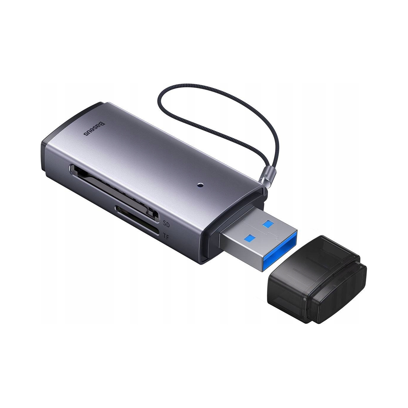 Baseus Lite Series adapter czytnik kart Sd/ Tf Usb szary (WKQX060013)