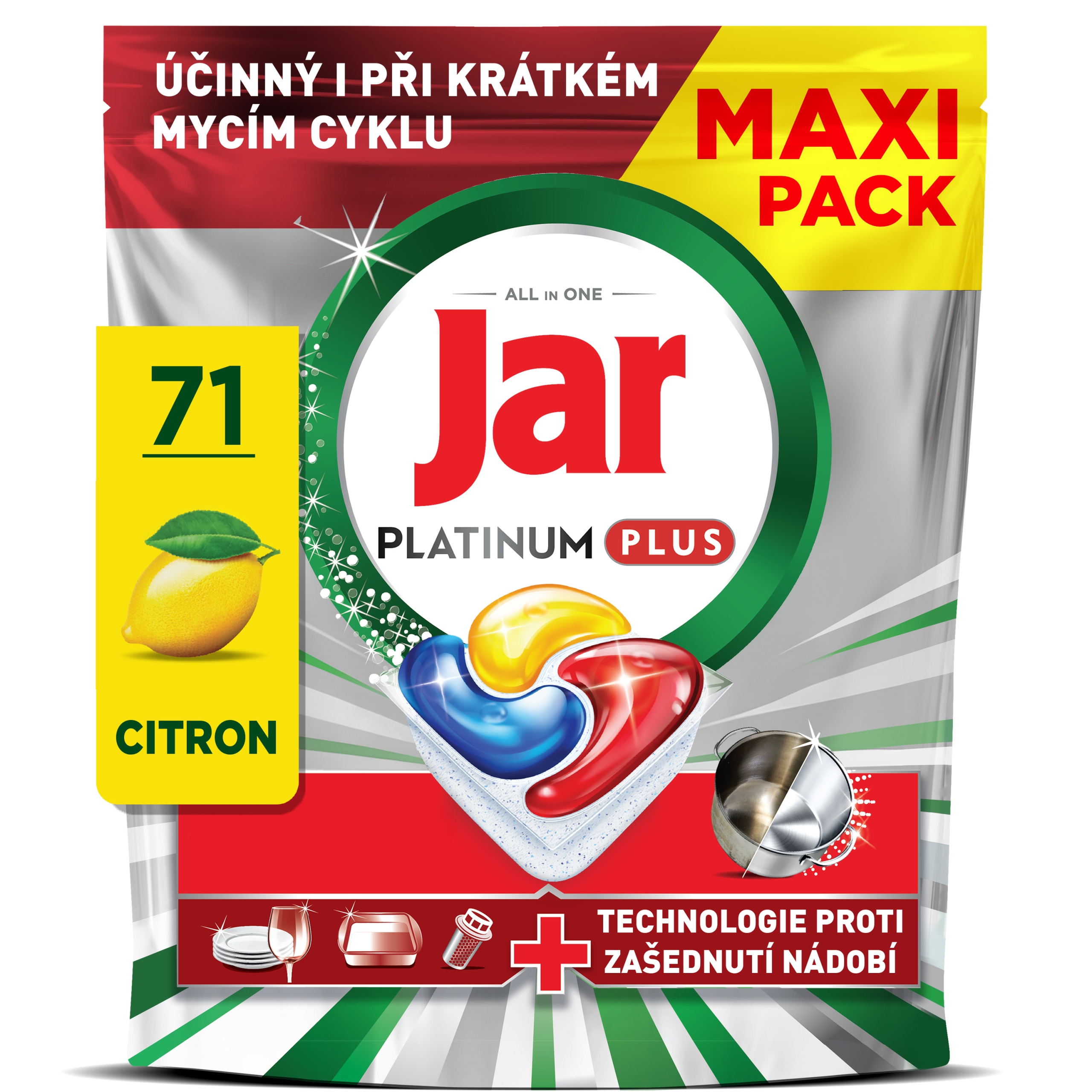 Jar Platinum Plus Lemon tablety do myčky 71 ks