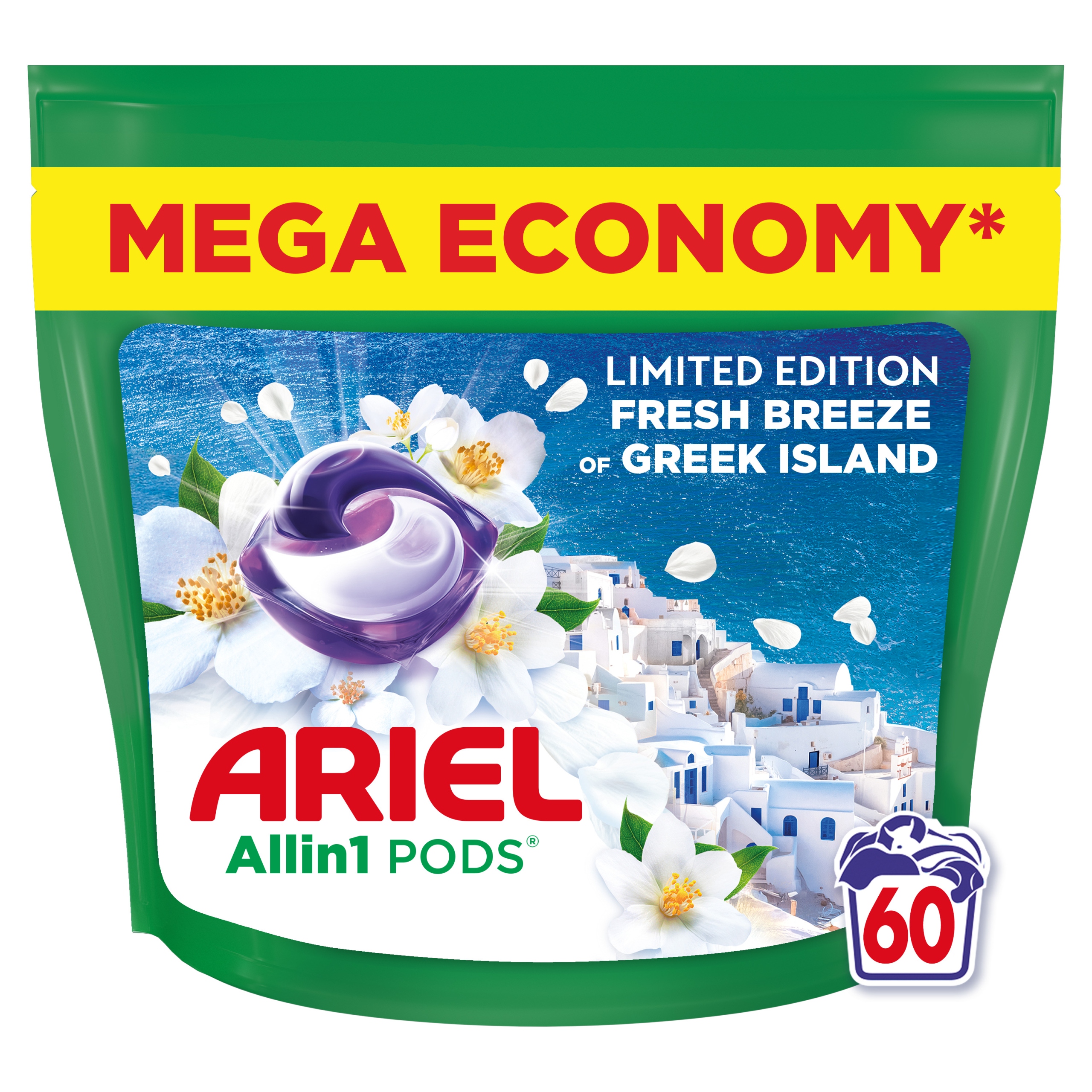 Levně Ariel All-in-1 Fresh Breeze Of Greek Island kapsle na praní, 60ks
