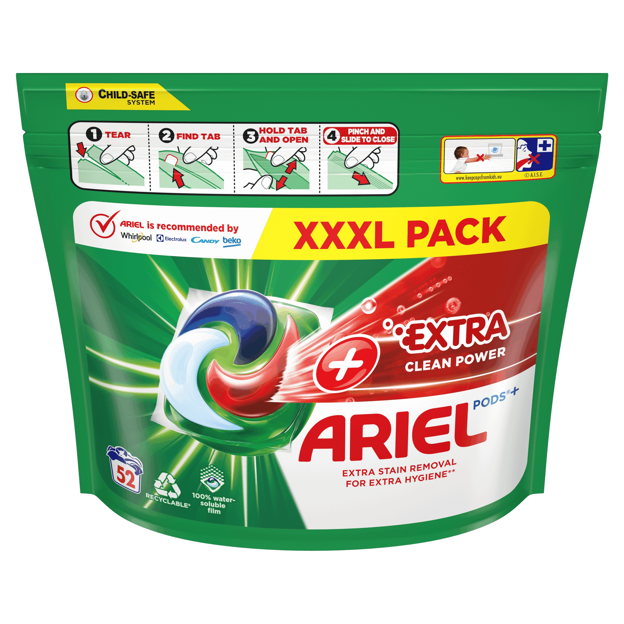 Ariel All in 1 Extra Clean Power Kapsułki do Prania z Odplamiaczem 52 szt.