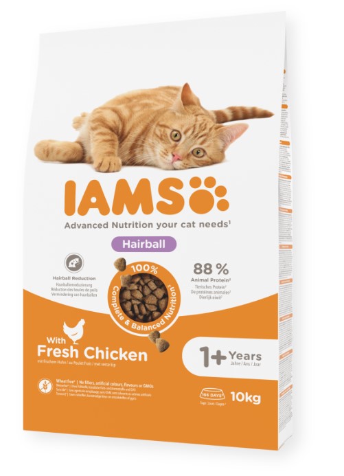 Iams For Vitality Indoor suché krmivo s kuřecím masem pro kočky 10 kg