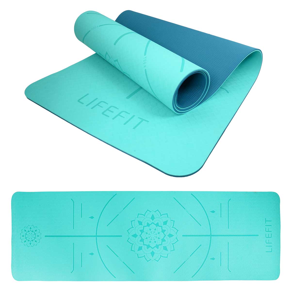 Lifefit Mata do ćwiczeń Mata Do Jogi Relax Duo, 183x58x0,6, turkusowy