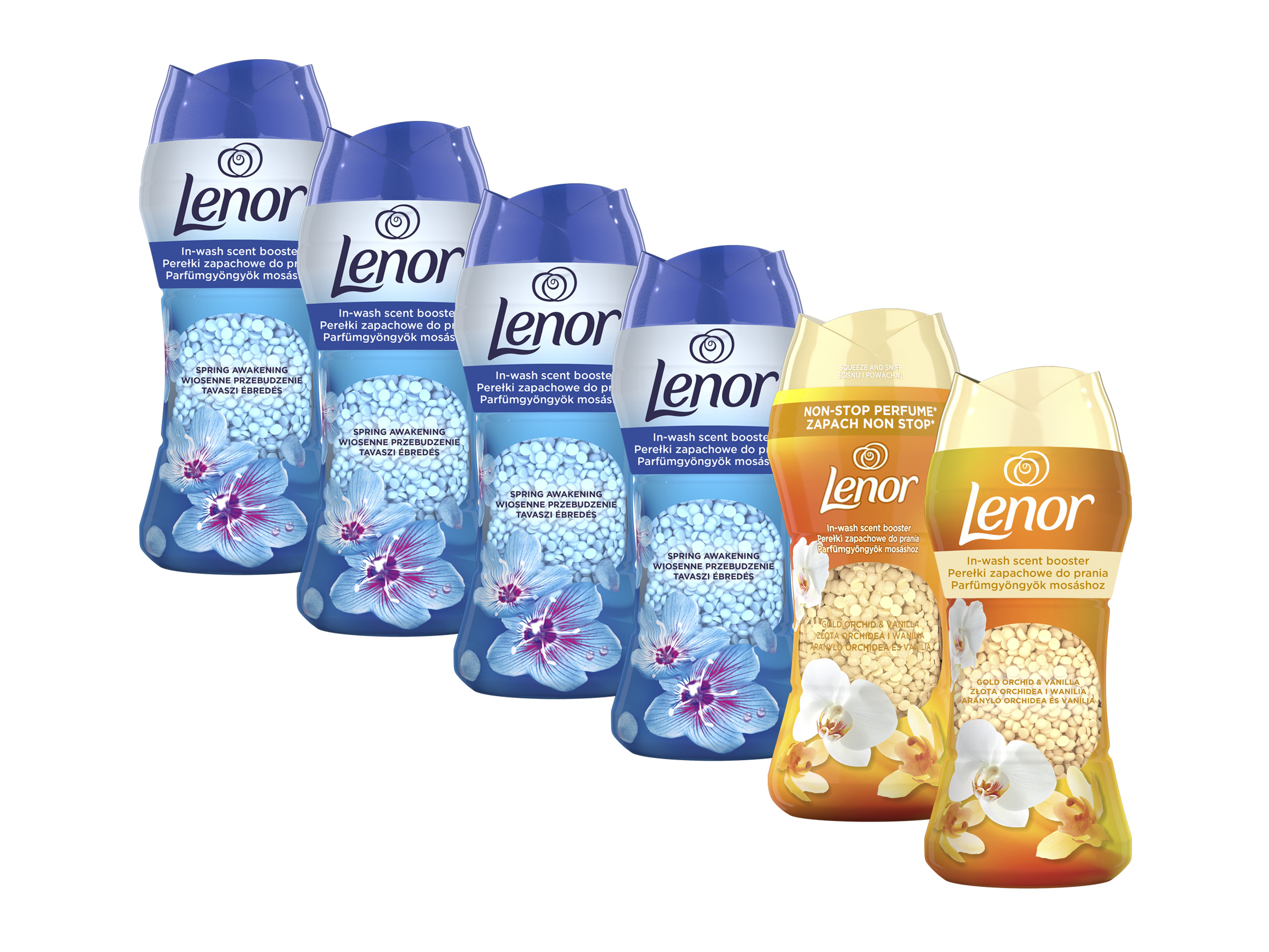 Sada 6x Lenor Perličky na praní, Spring Awakening & Gold Orchid 6x195g
