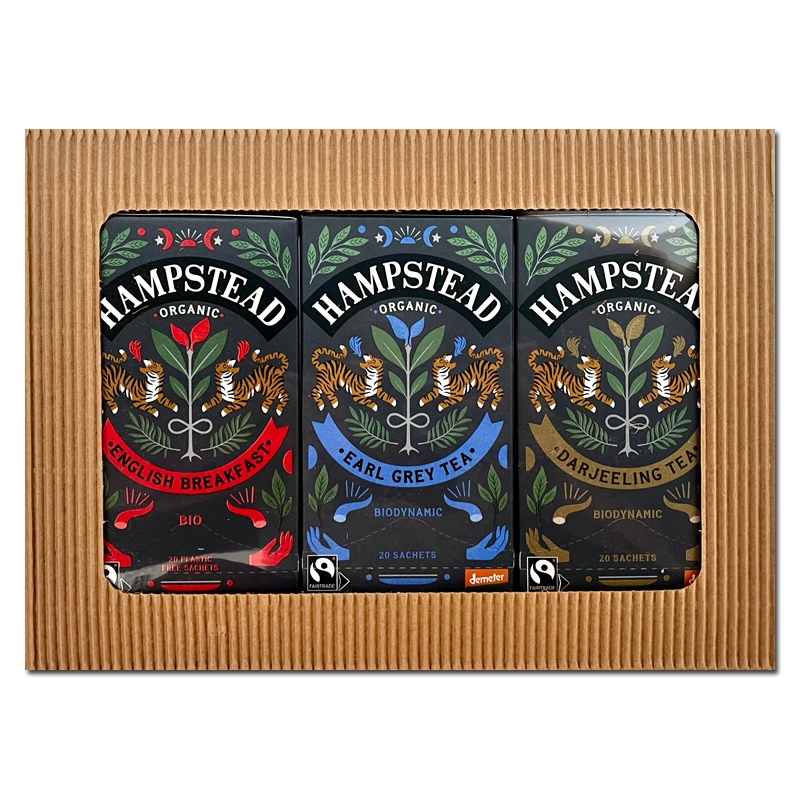 Hampstead Tea Bio dárkový balíček výběr černých čajů 3 x 20ks