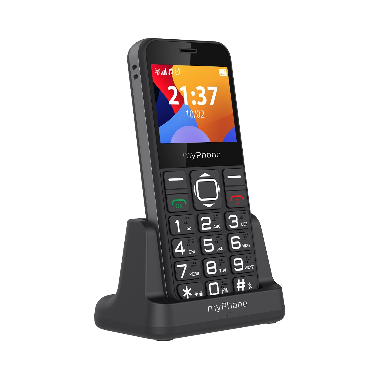 Telefon komórkowy dla seniora myPhone Halo 3 Czarny Sos stacja ładująca