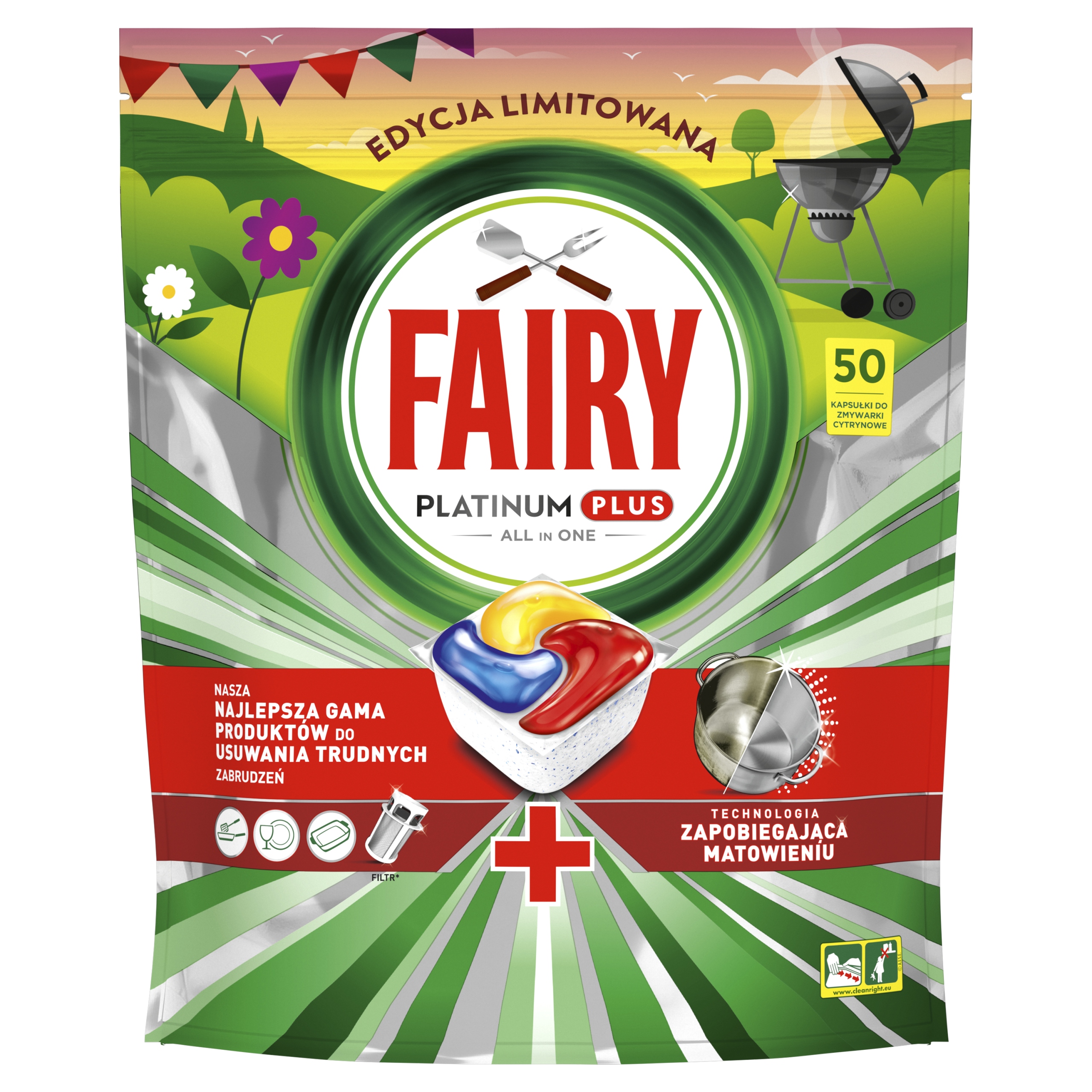 Fairy Platinum Plus Kapsułki do zmywarki 50 szt