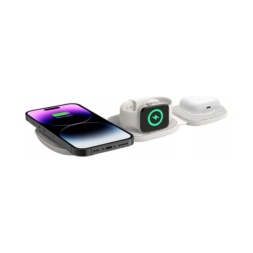 Tech- Protect QI15W- A32 3IN1 Magnetic MagSafe Wireless Charger Grey Tech-
