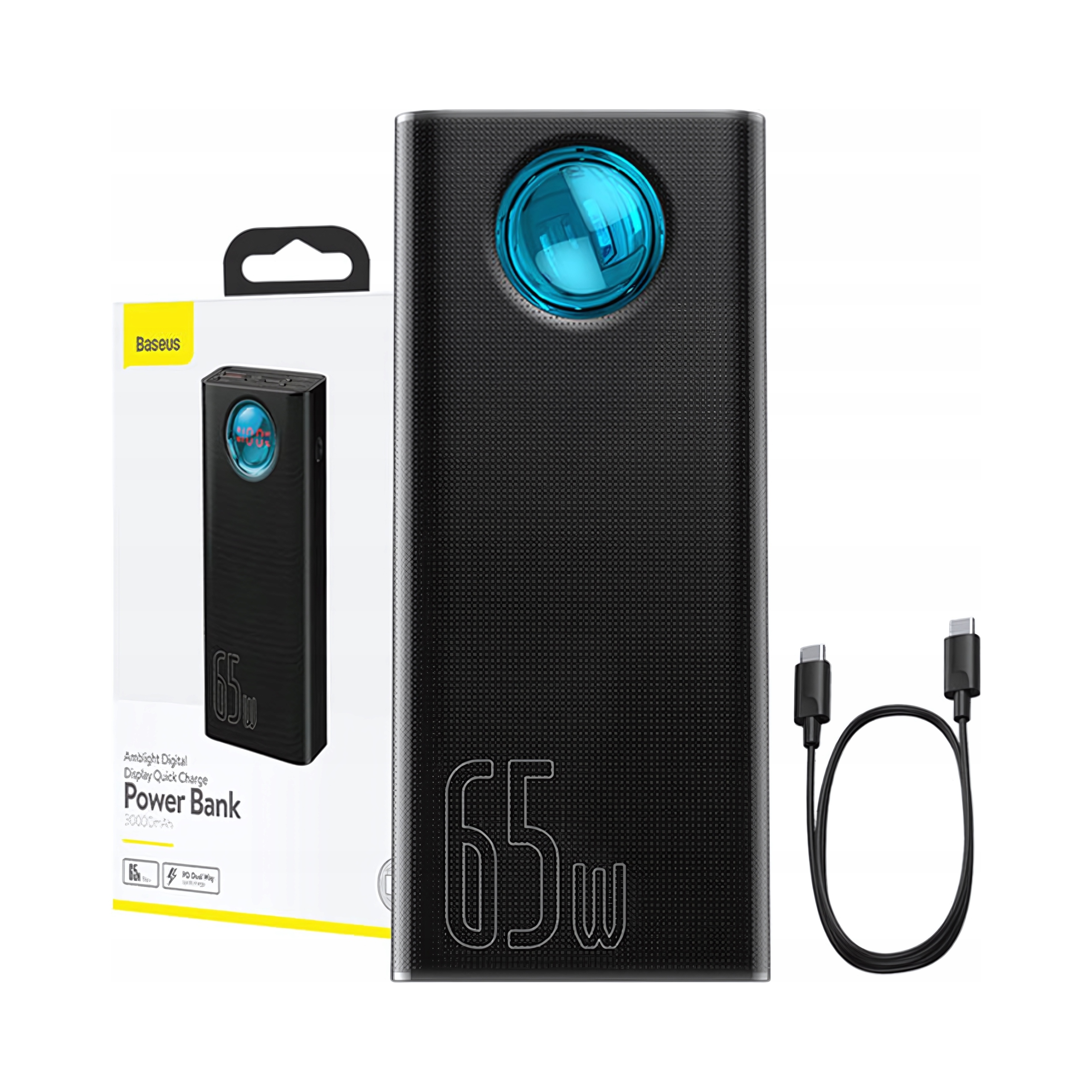 Powerbank Baseus Amblight 30000mAh 65W 4xUSB Usb- C (czarny) Baseus