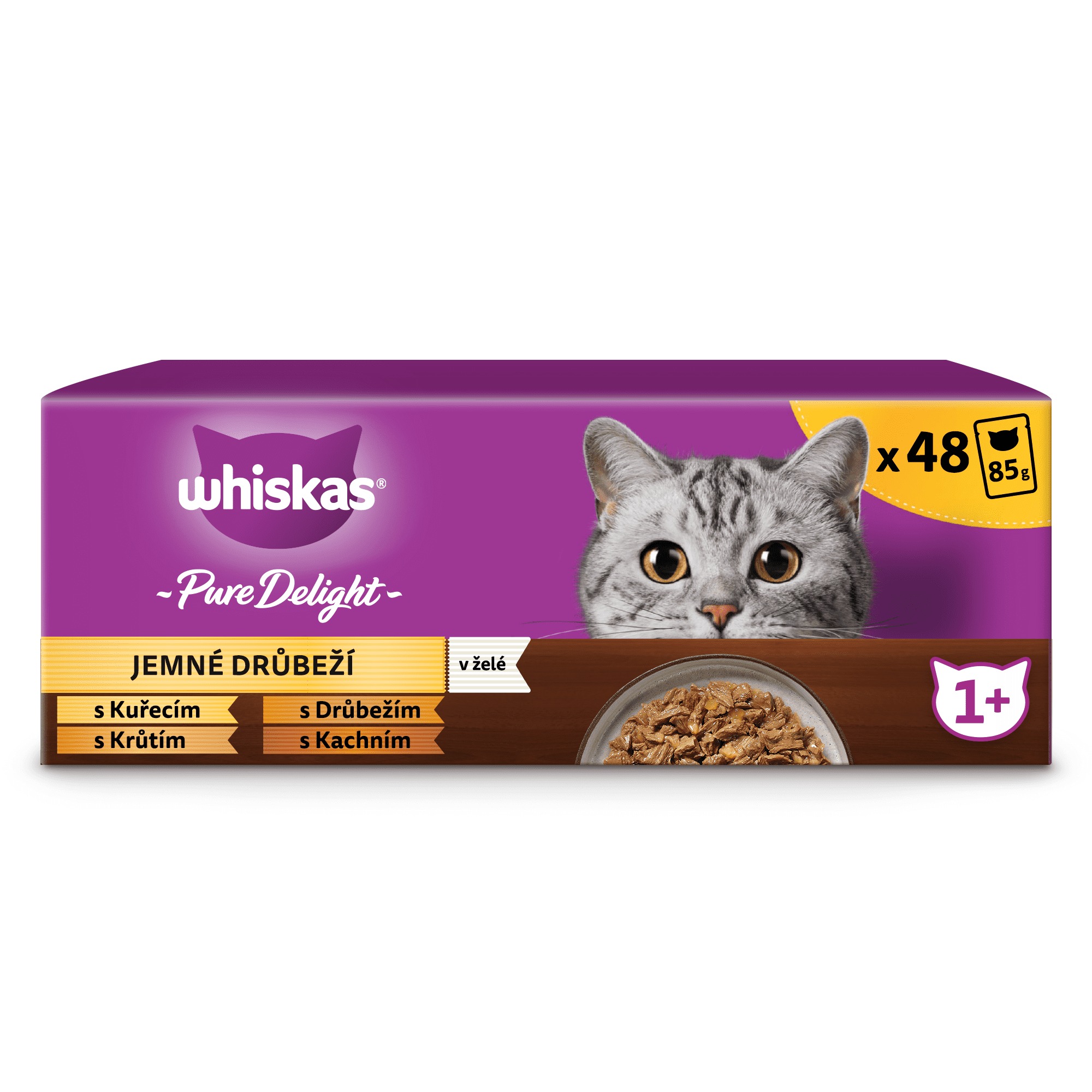 Levně Whiskas Pure Delight kapsičky drůbeží výběr v želé pro dospělé kočky